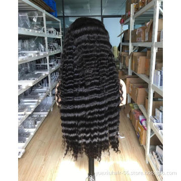 Human Hair Wholesaler Quality Transparent Lace Front Virgin Human Hair Loose Deep Wigs 360 Lace Frontal Wig With Baby Hair